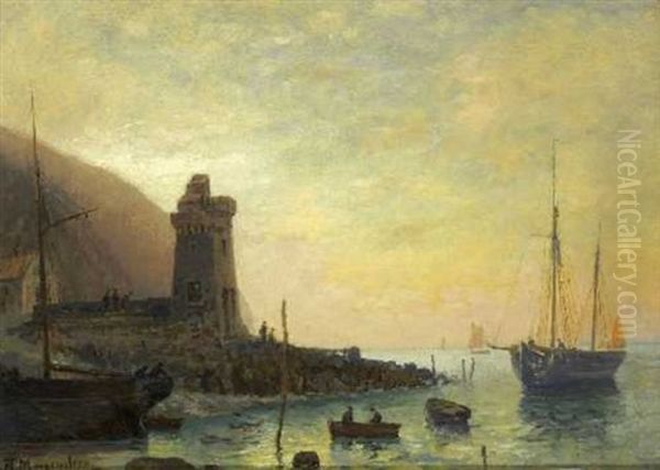 Hafen Im Abendlicht Oil Painting by Friedrich Ernst Morgenstern