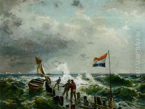 Strand Bij Vlissingen Oil Painting by Friedrich Ernst Morgenstern