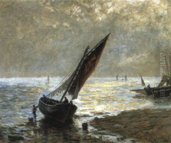 Marine Oil Painting by Friedrich Ernst Morgenstern