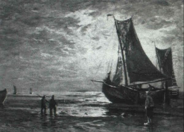 Return Of The Fishermen Oil Painting by Friedrich Ernst Morgenstern