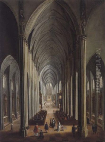 Das Innere Einer Gotischen Kirche Oil Painting by Johann Ludwig Ernst Morgenstern