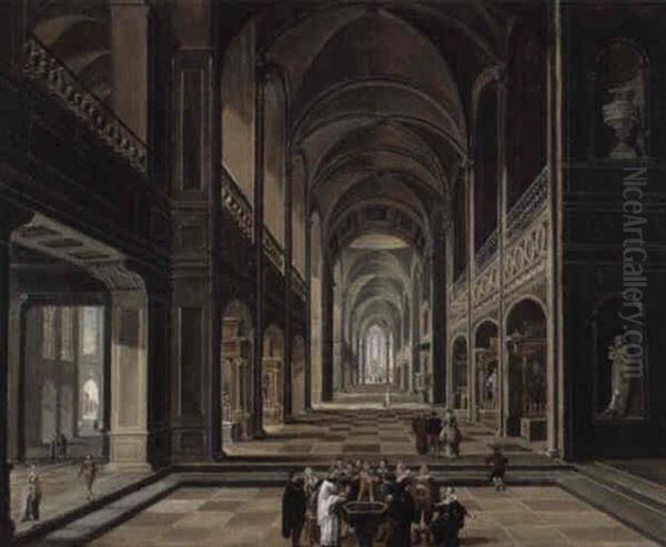 Scene De Bapteme Dans La Nef D'une Eglise Oil Painting by Johann Ludwig Ernst Morgenstern