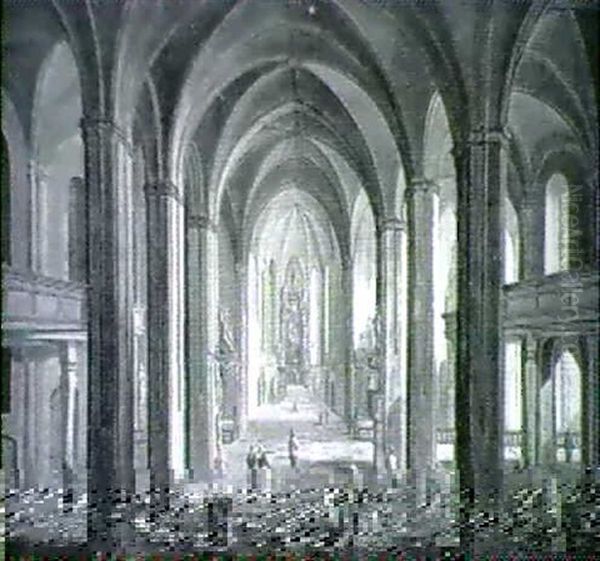 Kircheninterieur Mit Staffagefiguren Oil Painting by Johann Ludwig Ernst Morgenstern