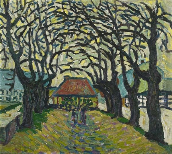 Allee Oil Painting by Wilhelm Morgner