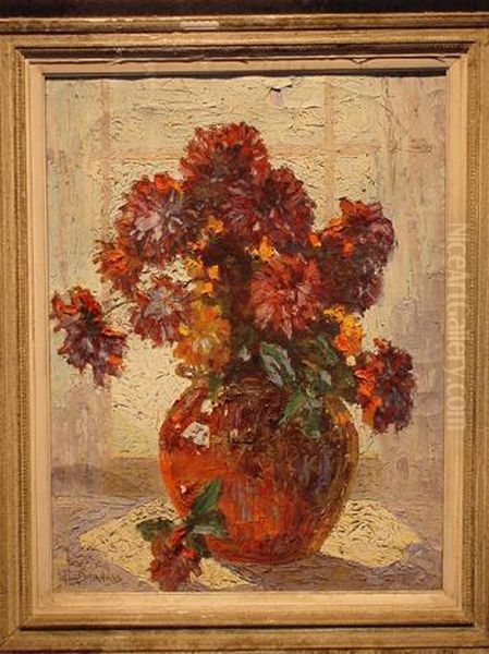 Floral Still Life Oil Painting by Otto Bierhals