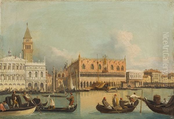 Dogenpalast In Venedig Oil Painting by Giuseppe Moricci