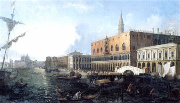 Venise Oil Painting by Giuseppe Moricci