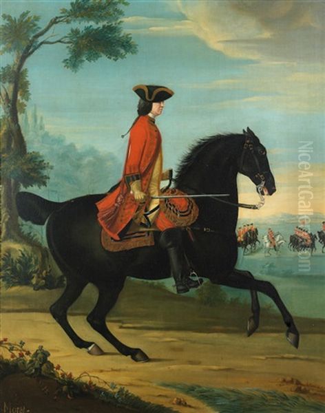 Equestrian Portrait Of General Hawley Oil Painting by David Morier