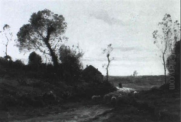 Heimkehr Der Herde Oil Painting by Adolphe Morin