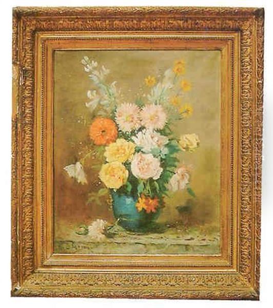 Nature Morte Au Bouquet De Fleurs Oil Painting by Louis Morin