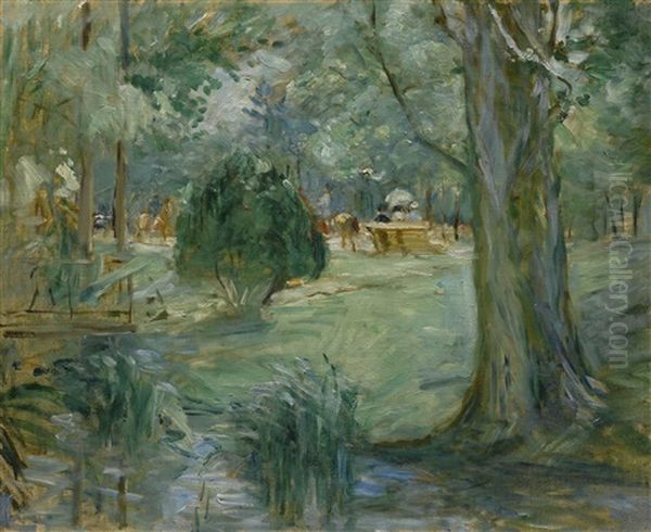 Riviere Au Bois De Boulogne Oil Painting by Berthe Morisot