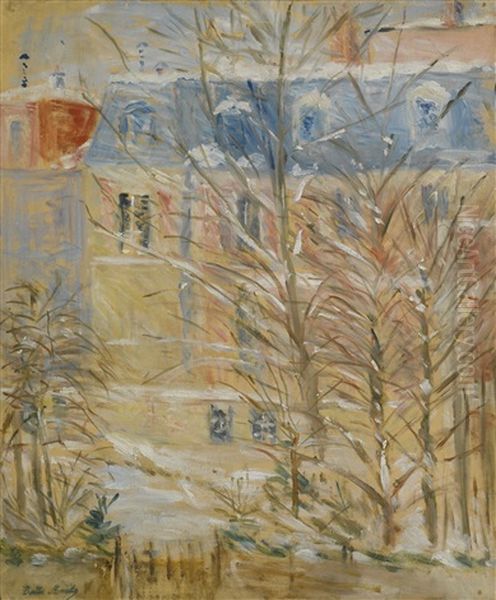 Maisons Sous La Neige Oil Painting by Berthe Morisot