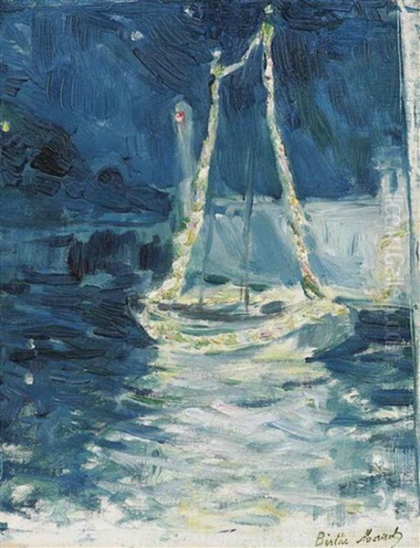 Bateau Illumine Oil Painting by Berthe Morisot