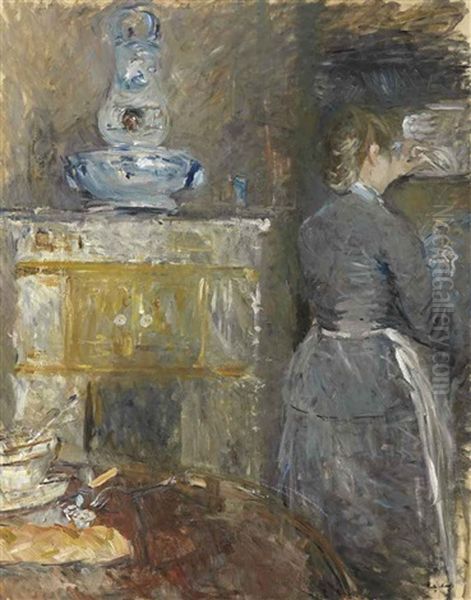 Dans La Salle A Manger Oil Painting by Berthe Morisot