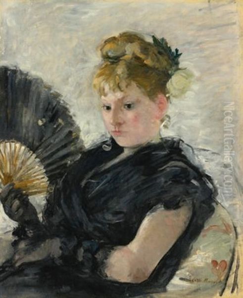 Femme A L'eventail Oil Painting by Berthe Morisot