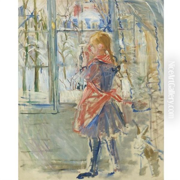 L'enfant Au Tablier Rouge Oil Painting by Berthe Morisot