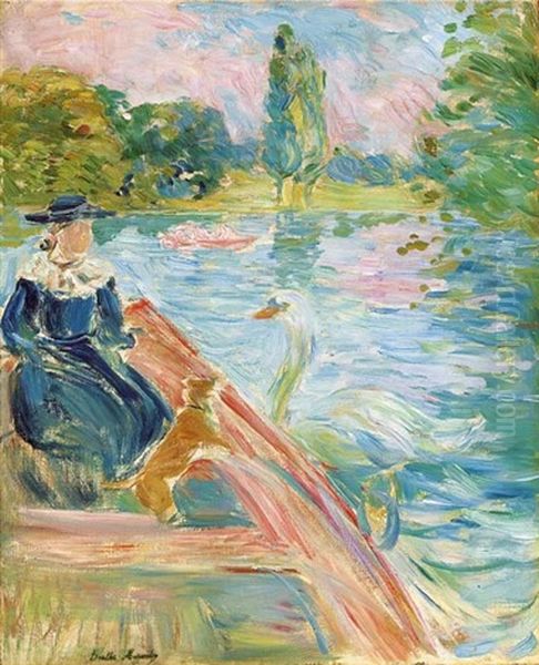 En Barque Sur Le Lac Oil Painting by Berthe Morisot