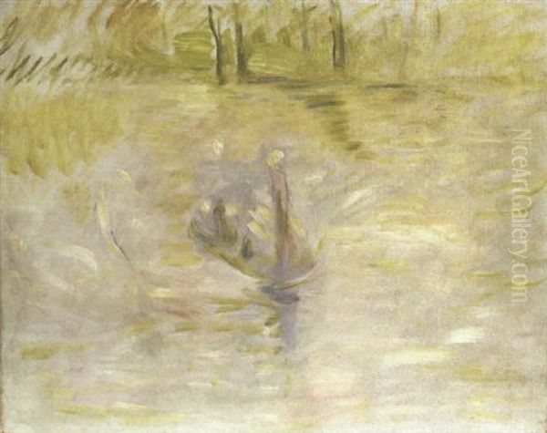 Cygnes Dans La Brume Oil Painting by Berthe Morisot