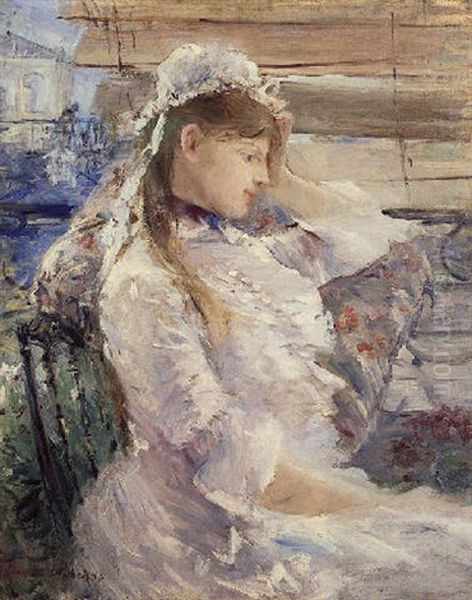 Derriere La Jalousie Oil Painting by Berthe Morisot