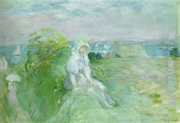 Sur La Falaise Au Portrieux by Berthe Morisot