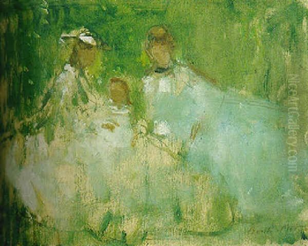 Femmes Et Fillettes Dans La Nature Oil Painting by Berthe Morisot