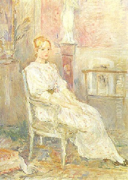 Alice Gamby Dans Le Salon Oil Painting by Berthe Morisot