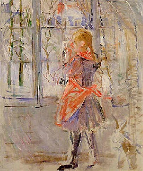 L'enfant Au Tablier Rouge Oil Painting by Berthe Morisot