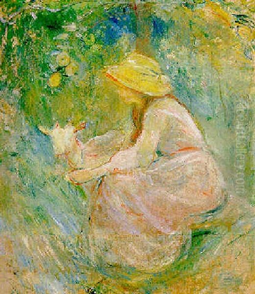 Fillette A La Chevre Oil Painting by Berthe Morisot