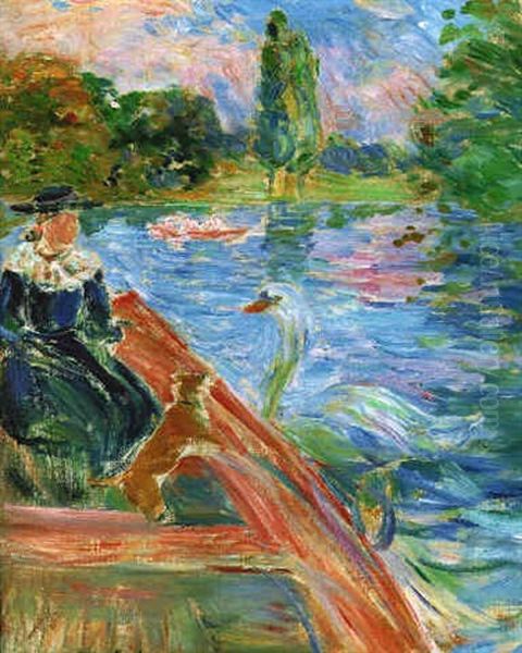 En Barque Sur Le Lac Oil Painting by Berthe Morisot