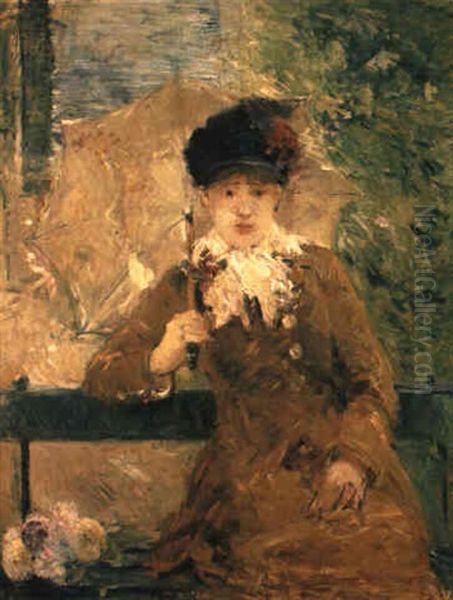 Dame A L'ombrelle Oil Painting by Berthe Morisot