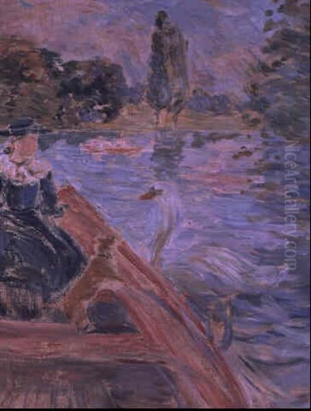 En Barque Sur Le Lac Oil Painting by Berthe Morisot