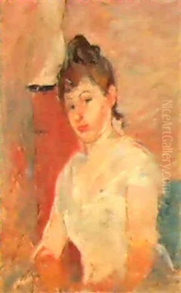 Jeune Fille En Blac 1891 Oil Painting by Berthe Morisot