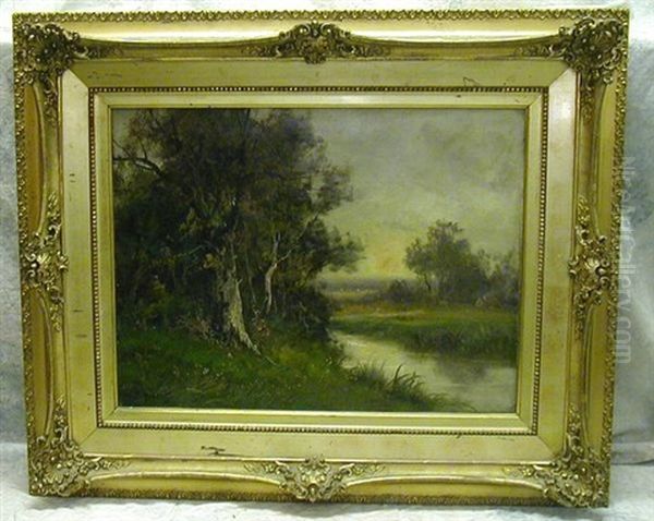 Landscape With Stream Oil Painting by Edma Morisot