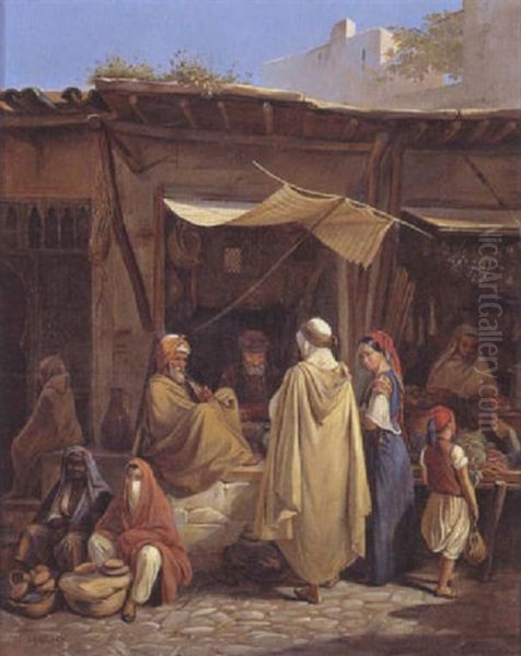 Scene De Marche Oil Painting by William Moritz