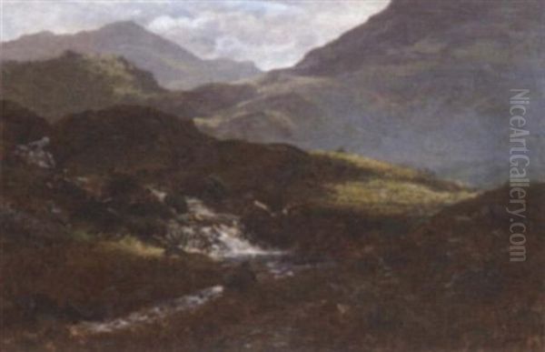 A Highland Stream Oil Painting by James Smith Morland