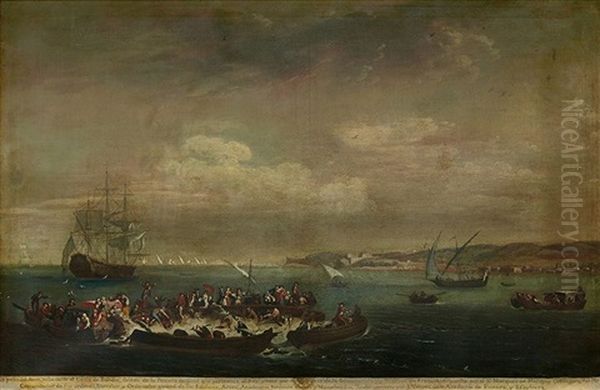 La Pesca Del Atun Vista Desde El Golfo De Bandol Oil Painting by Juan Patricio Morlete Ruiz