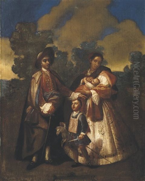 De Espanol Y Morisca, Albino Oil Painting by Juan Patricio Morlete Ruiz