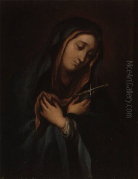 Virgen Dolorosa Oil Painting by Juan Patricio Morlete Ruiz