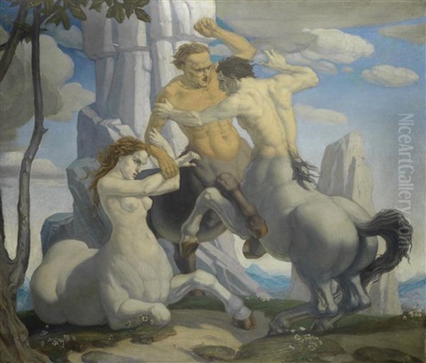 Centaurs Oil Painting by Harry Morley