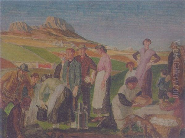 The Welsh Pic-nic Oil Painting by Harry Morley