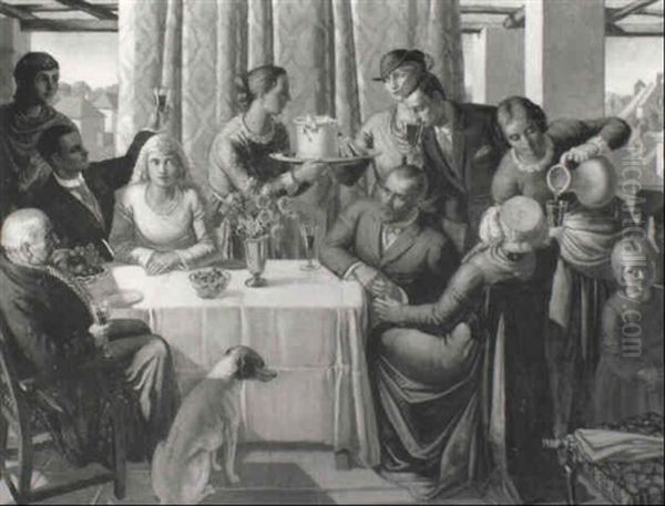 The Marriage Feast At Cana Oil Painting by Harry Morley