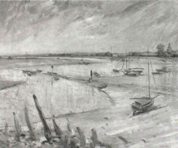 The Deben, Woodbridge, Suffolk Oil Painting by Harry Morley