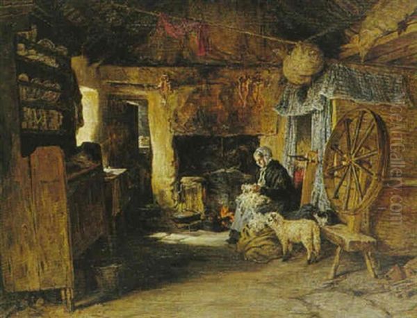 An Irish Home Oil Painting by Robert Morley