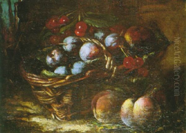 Le Panier De Fruits Oil Painting by Alphonse Alexis Morlot