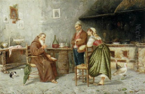 Afternoon Visitation Oil Painting by Gaetano Mormile