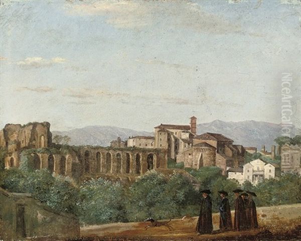 The Circus Maximus And The Church Of Santi Giovanni E Paolo Oil Painting by Hjalmar Morner