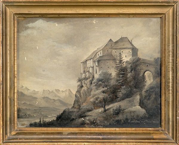 Die Hollenburg Mit Blick In Das Rosental Oil Painting by Caroline von Moro