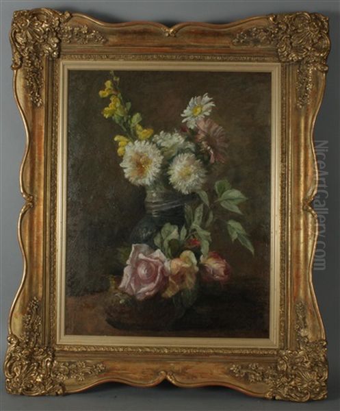 Stillleben Mit Blumen Und Gefasen Oil Painting by Johanna von Moro