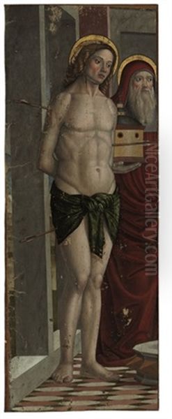 Saints Sebastian And Jerome Oil Painting by Domenico Morone