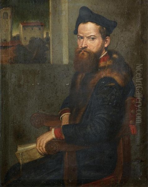 Portrait Of Bartolommeo Bonghi, Three-quarter-length Oil Painting by Giovanni Battista Moroni